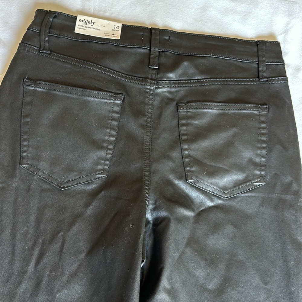 14S Edgely faux leather stretch crop jeans - Picture 4 of 6